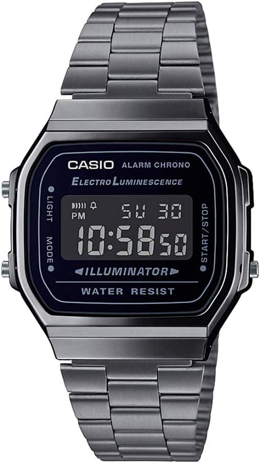 ساعت مچی یونیسکس Casio رترو دیجیتال خاکستری-مشکی مدل A168WGG-1BDF ساعت مچی یونیسکس Casio رترو دیجیتال خاکستری-مشکی مدل A168WGG-1BDF