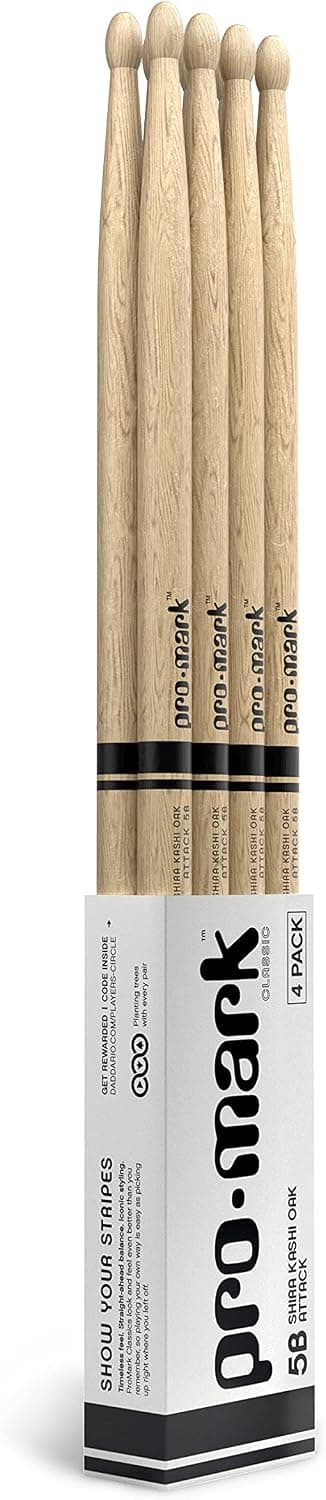چوب درام Promark Shira Kashi بلوط Classic 5A بسته 4 جفت مدل PW5AW-4P چوب درام Promark Shira Kashi بلوط Classic 5A بسته 4 جفت مدل PW5AW-4P