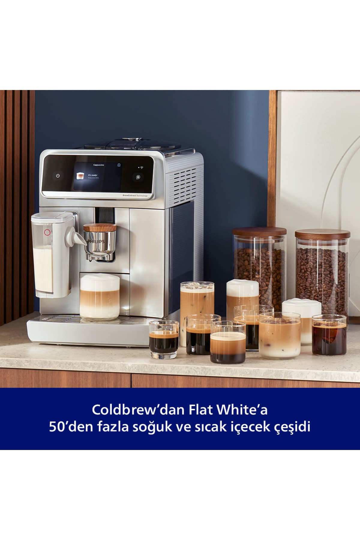دستگاه قهوهساز Philips سری 8000 Café Aromis با 54 نوشیدنی مختلف مدل EP8757/20 دستگاه قهوهساز Philips سری 8000 Café Aromis با 54 نوشیدنی مختلف مدل EP8757/20