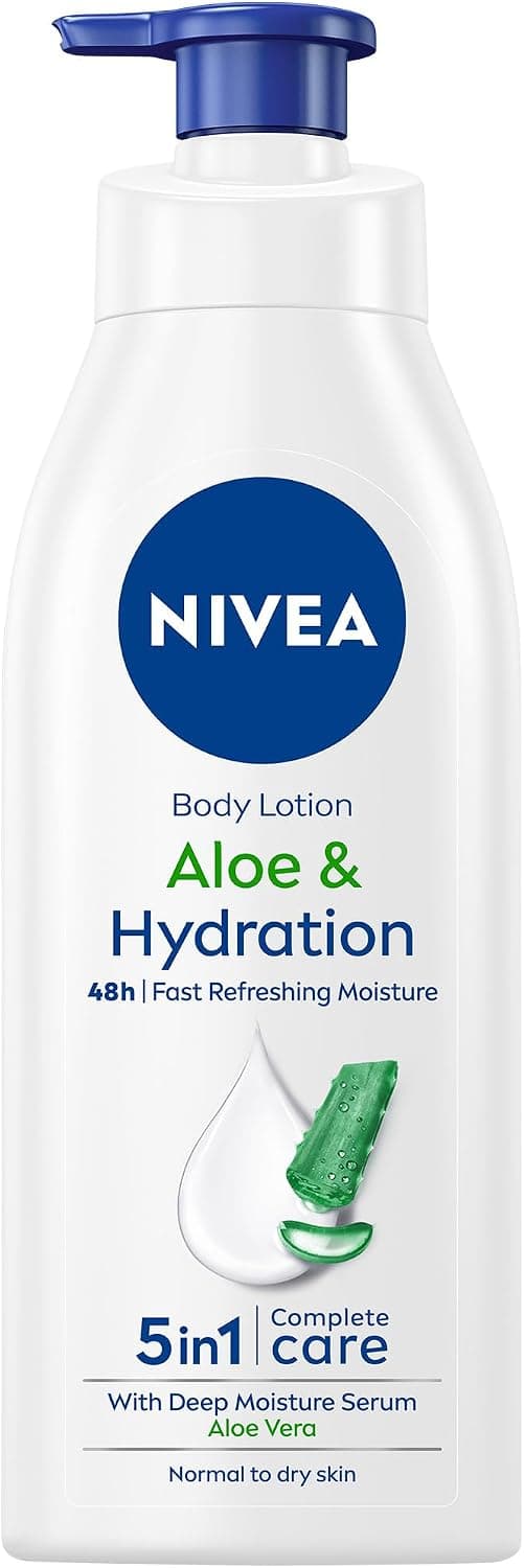 لوسیون بدن مناسب پوست معمولی تا خشک NIVEA با آلوئهورا و Hyaluron خالص 100%، رطوبترسانی 72 ساعته 2x400ml لوسیون بدن مناسب پوست معمولی تا خشک NIVEA با آلوئهورا و Hyaluron خالص 100%، رطوبترسانی 72 ساعته 2x400ml