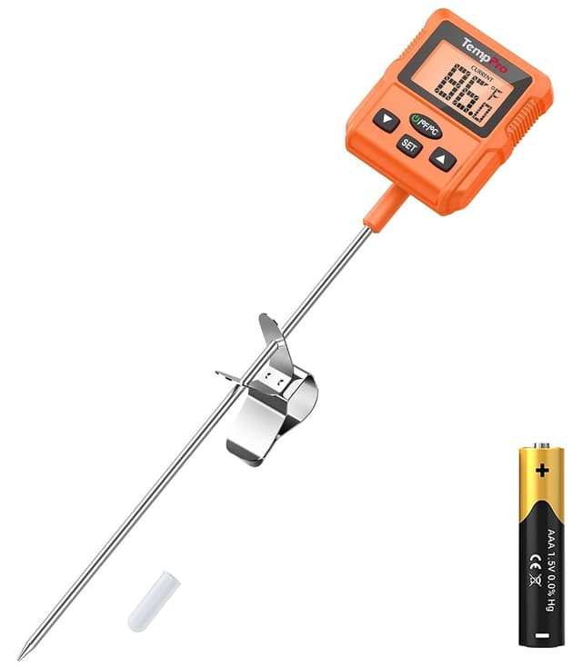 دماسنج دیجیتال قند، روغن و غذا TempPro با آلارم برنامهپذیر و گیره قابلمه مدل TP511 دماسنج دیجیتال قند، روغن و غذا TempPro با آلارم برنامهپذیر و گیره قابلمه مدل TP511