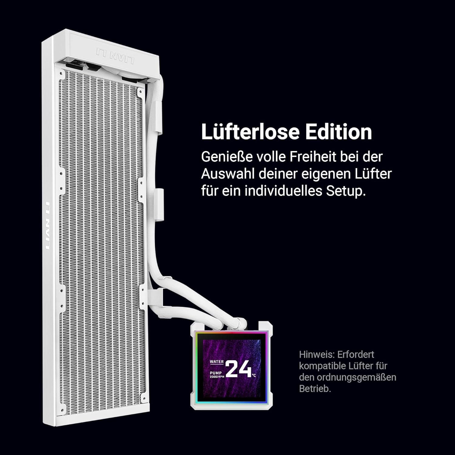 خنککننده مایع سفید بدون فن Lian Li مدل HydroShift II LCD-S 360N خنککننده مایع سفید بدون فن Lian Li مدل HydroShift II LCD-S 360N