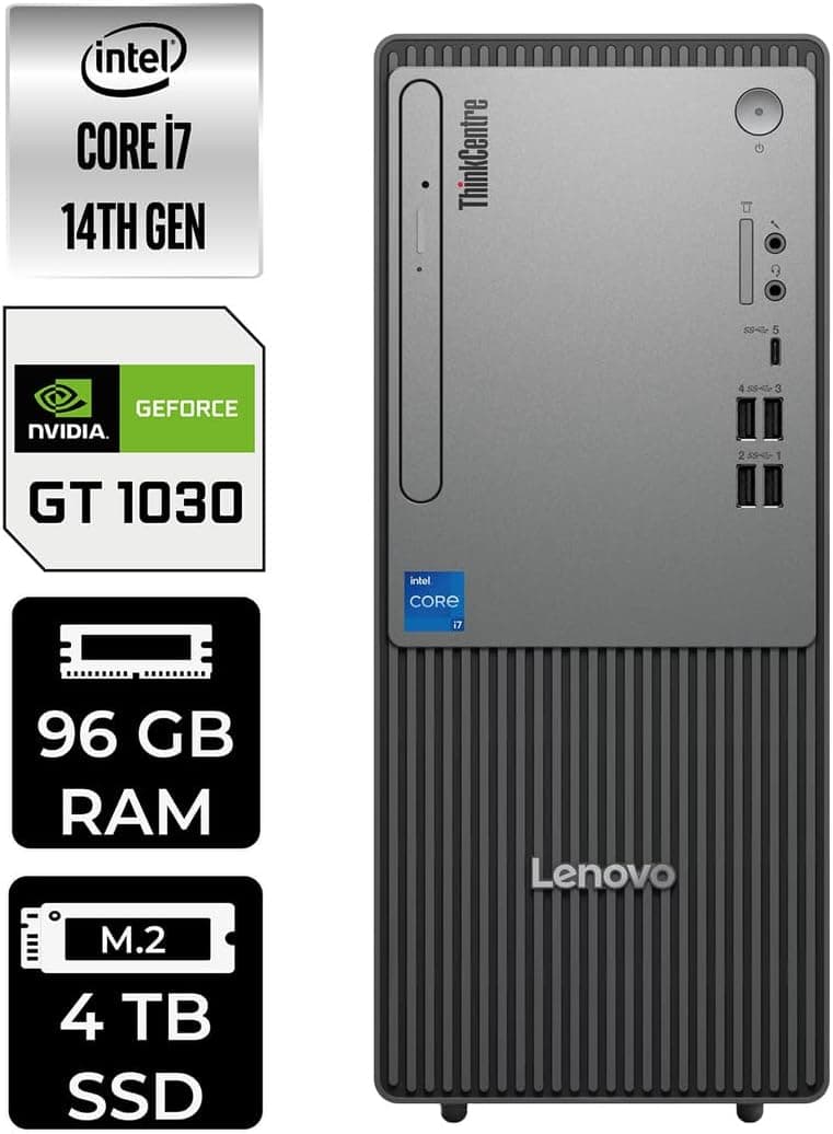 کامپیوتر رومیزی Lenovo ThinkCentre Neo 50T G5 i7 14700 به همراه فلش USB Per4 کامپیوتر رومیزی Lenovo ThinkCentre Neo 50T G5 i7 14700 به همراه فلش USB Per4