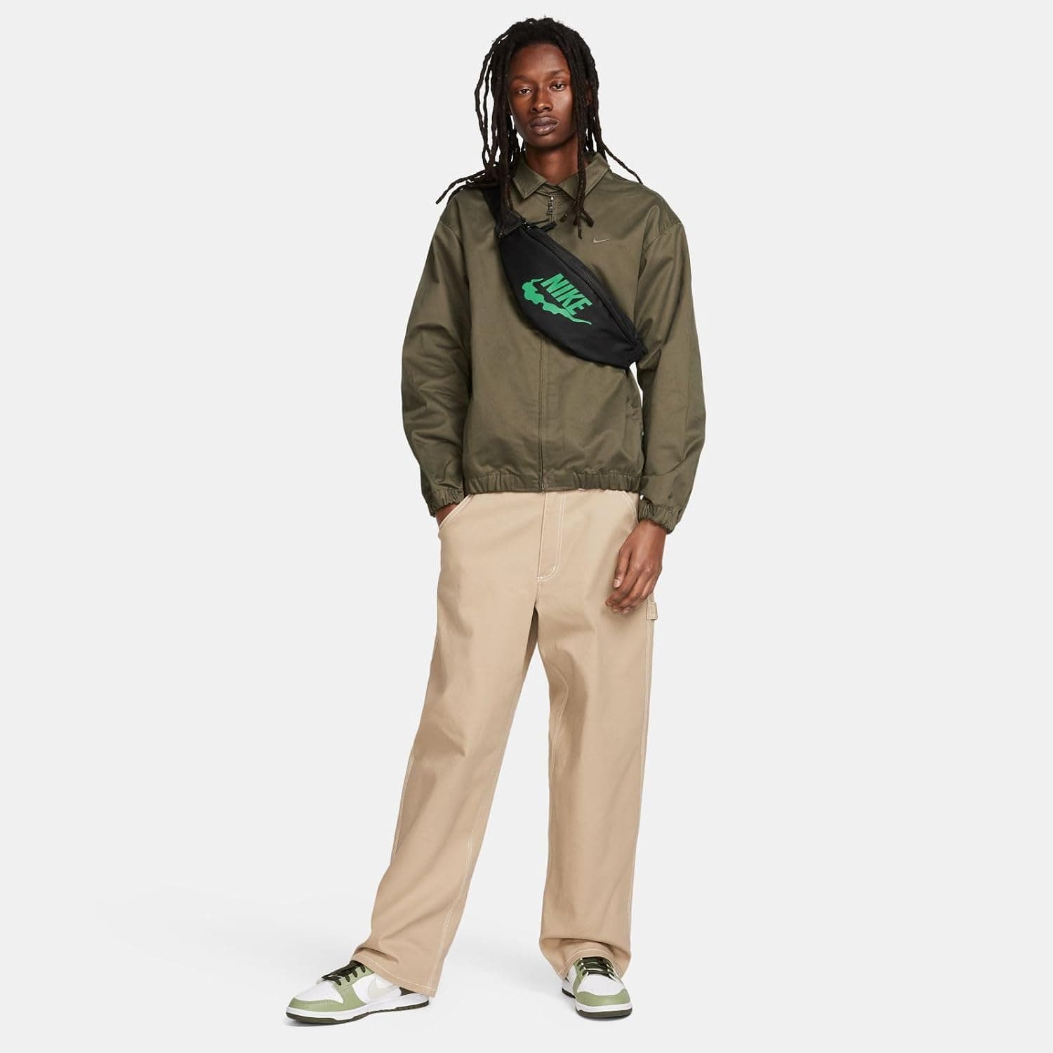 کیف دوشی مردانه Nike Hritge -Hmn Crft Grx مشکی/مشکی/(سبز استادیومی) 1Size کیف دوشی مردانه Nike Hritge -Hmn Crft Grx مشکی/مشکی/(سبز استادیومی) 1Size