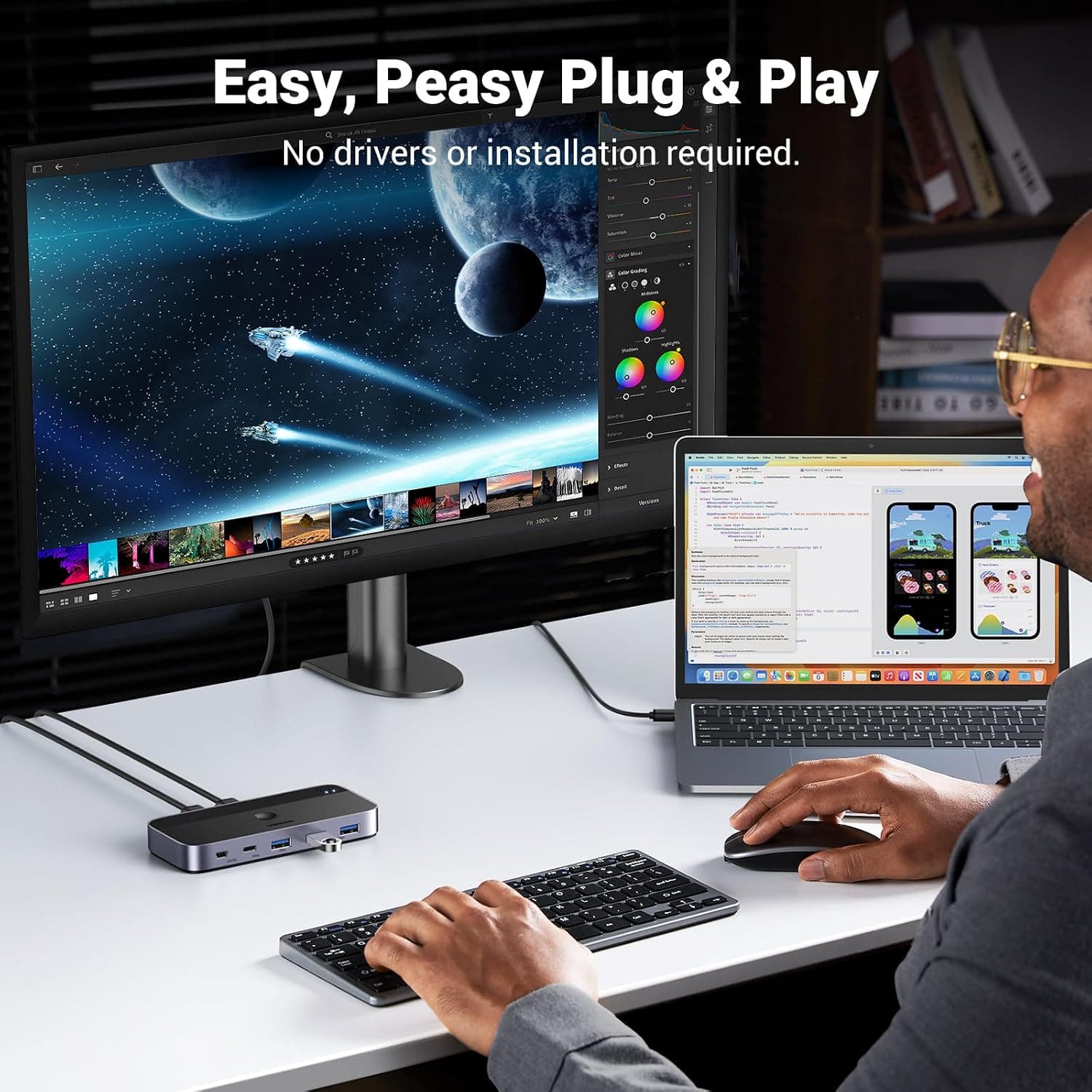 سوییچ USB 3.0 UGREEN مدل 2PC، KVM دو ورودی چهار خروجی با بدنه آلومینیومی سوییچ USB 3.0 UGREEN مدل 2PC، KVM دو ورودی چهار خروجی با بدنه آلومینیومی