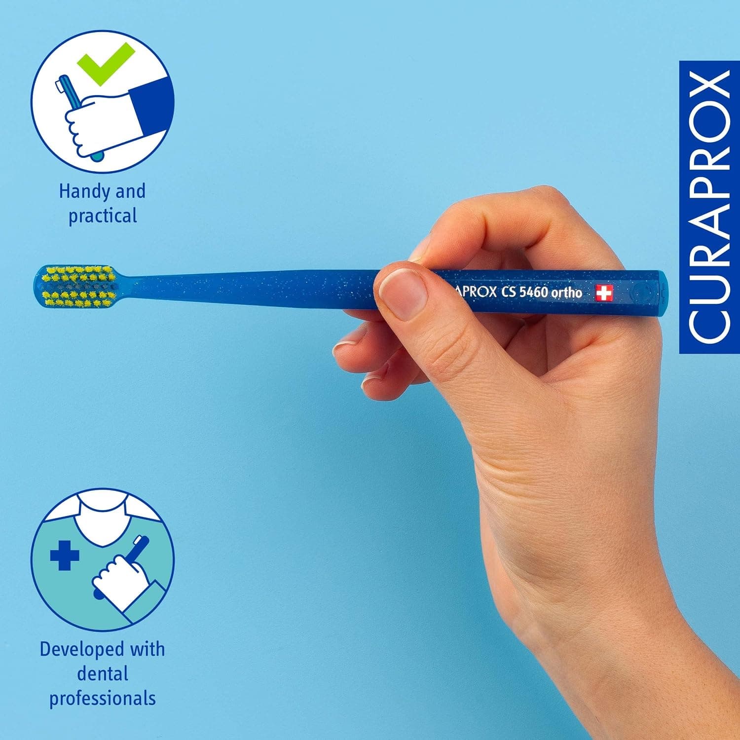 مسواک دستی بزرگسالان Curaprox با برسهای فوقنرم CUREN®، مناسب ارتودنسی مدل CS 5460 مسواک دستی بزرگسالان Curaprox با برسهای فوقنرم CUREN®، مناسب ارتودنسی مدل CS 5460