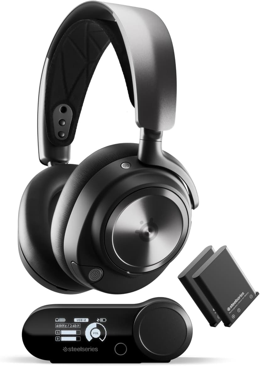 هدست گیمینگ بیسیم SteelSeries Arctis Nova Pro Wireless چندپلتفرمه با حذف نویز فعال مشکی هدست گیمینگ بیسیم SteelSeries Arctis Nova Pro Wireless چندپلتفرمه با حذف نویز فعال مشکی