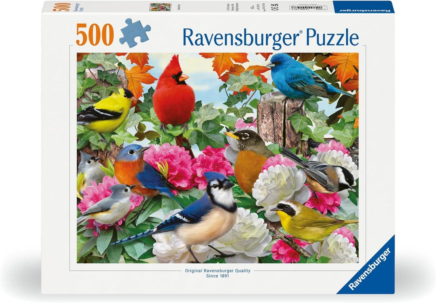 پازل 500 تکه Ravensburger پرندگان باغ مدل 12000147-8 پازل 500 تکه Ravensburger پرندگان باغ مدل 12000147-8
