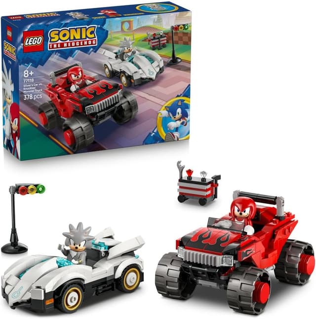 لگو 77118 Sonic the Hedgehog Silver's Car vs. Knuckles' Monster Truck لگو 77118 Sonic the Hedgehog Silver's Car vs. Knuckles' Monster Truck
