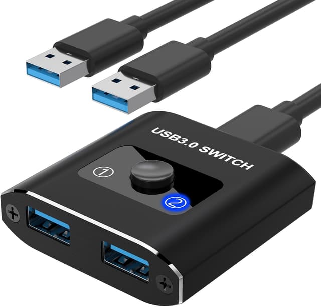 سوئیچ انتخابگر USB دوطرفه Closs برای اشتراکگذاری 2 رایانه سازگار با Mac/Win/Linux سوئیچ انتخابگر USB دوطرفه Closs برای اشتراکگذاری 2 رایانه سازگار با Mac/Win/Linux
