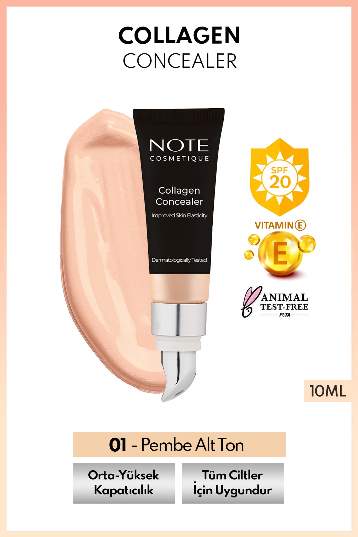 کانسیلر Note Cosmetics حاوی کلاژن SPF 20 زیر چشم رنگ روشن 01 کانسیلر Note Cosmetics حاوی کلاژن SPF 20 زیر چشم رنگ روشن 01