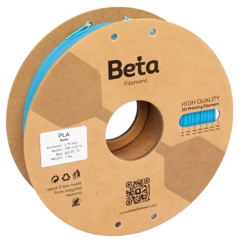 فیلامنت Beta Filament PLA-Matte آبی آزوری فیلامنت Beta Filament PLA-Matte آبی آزوری