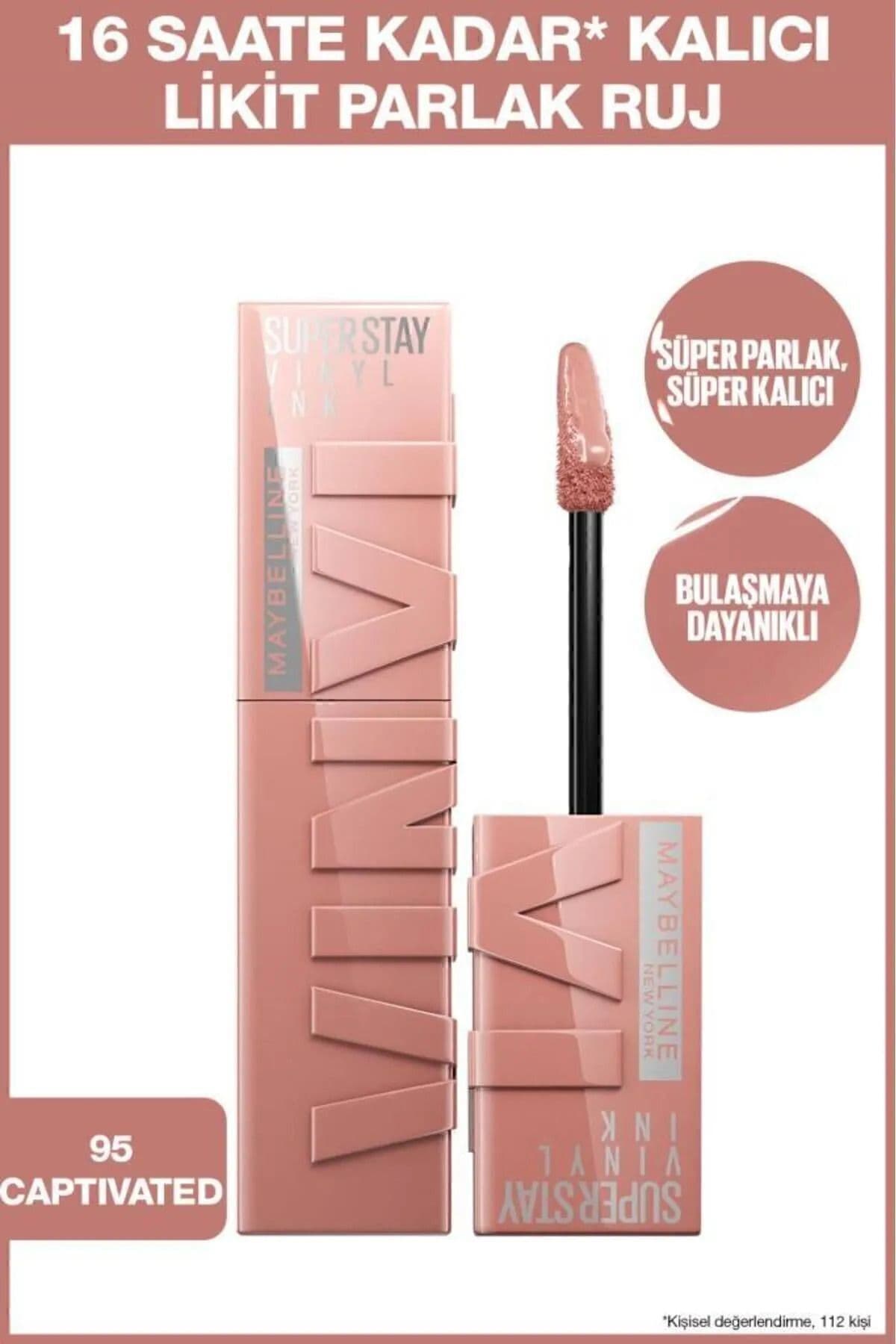 رژ لب مایع Maybelline New York Super Stay Vinyl Ink ماندگار براق مدل 30 Unrivaled رژ لب مایع Maybelline New York Super Stay Vinyl Ink ماندگار براق مدل 30 Unrivaled