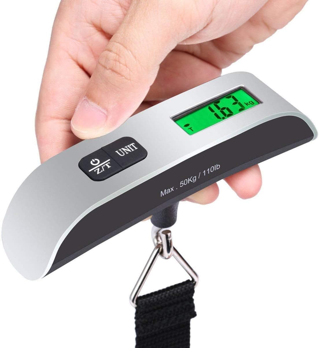 ترازوی دیجیتال آویز چمدان سفری ULTECHNOVO دستی با نمایشگر LCD ظرفیت 50Kg/110Lb ترازوی دیجیتال آویز چمدان سفری ULTECHNOVO دستی با نمایشگر LCD ظرفیت 50Kg/110Lb
