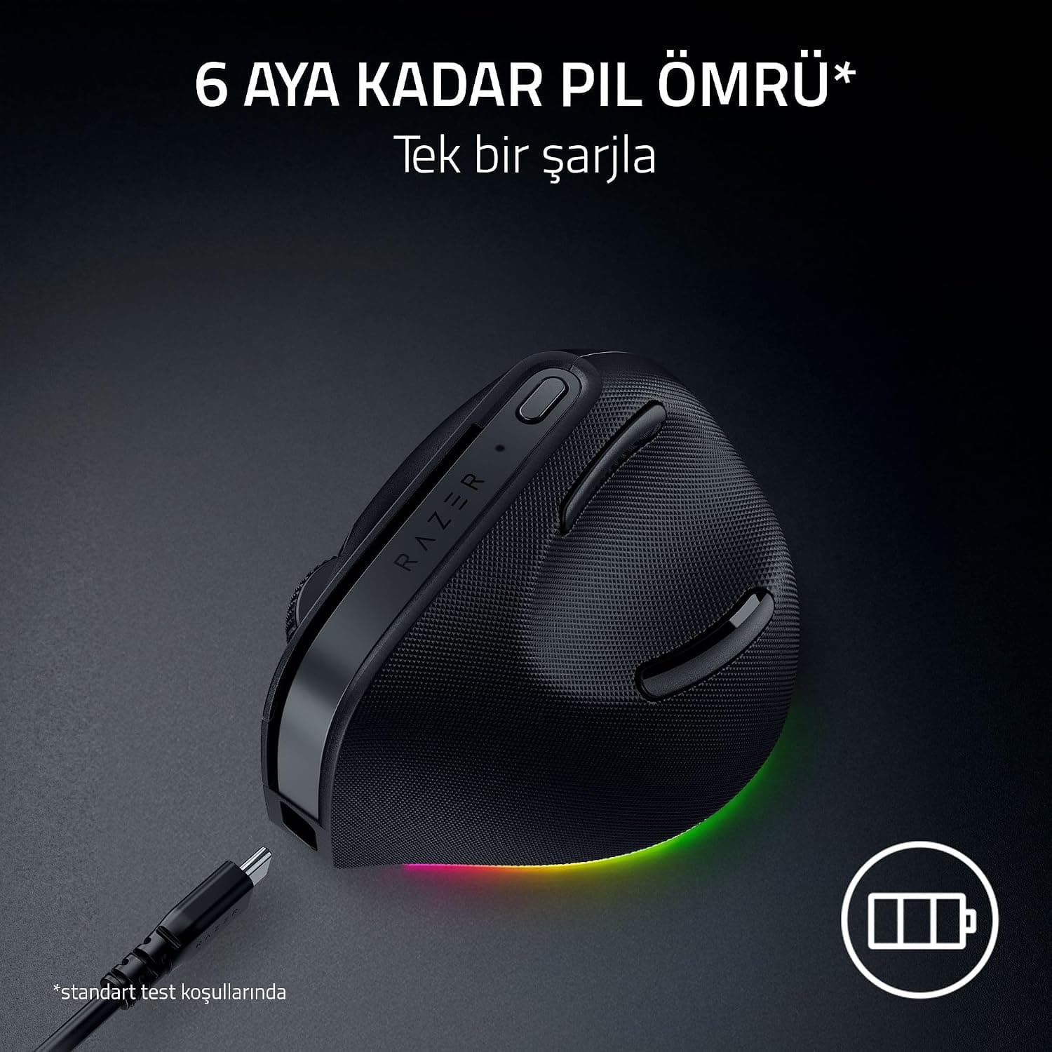 ماوس عمودی بیسیم ارگونومیک راستدست Razer Pro Click V2 مشکی با حسگر اپتیکال 30K ماوس عمودی بیسیم ارگونومیک راستدست Razer Pro Click V2 مشکی با حسگر اپتیکال 30K