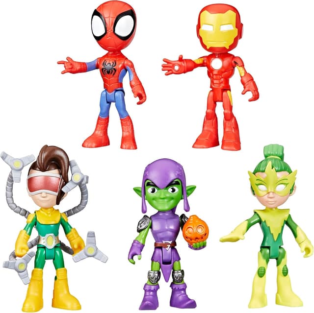 مجموعه فیگور اکشن کودکان Hasbro Spidey and His Amazing Friends مدل Friends & Foes Pack، 5 عددی، 4-Inch مجموعه فیگور اکشن کودکان Hasbro Spidey and His Amazing Friends مدل Friends & Foes Pack، 5 عددی، 4-Inch