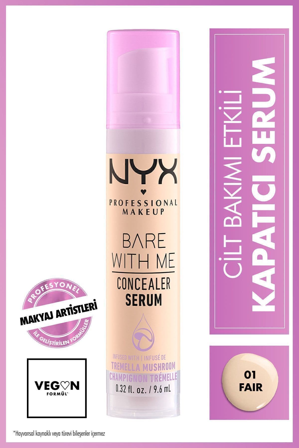 کانسیلر سرمی NYX Professional Makeup Bare With Me رنگ روشن 01