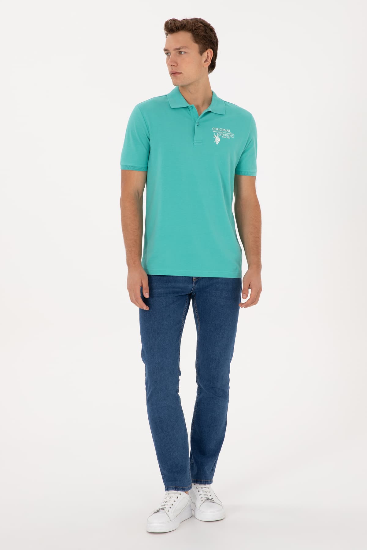 تیشرت مردانه U.S. Polo Assn. نعنایی فیت معمولی یقه پولو مدل 50324903-VR090 تیشرت مردانه U.S. Polo Assn. نعنایی فیت معمولی یقه پولو مدل 50324903-VR090