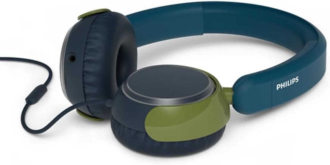 هدفون سیمی بچگانه Philips روی گوش با میکروفون محدودیت صدا 85dB فیروزهای هدفون سیمی بچگانه Philips روی گوش با میکروفون محدودیت صدا 85dB فیروزهای