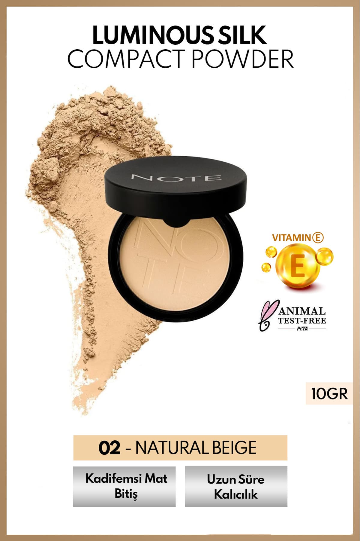پودر فشرده Note Cosmetics Luminous Silk مات مدل 02 بژ طبیعی پودر فشرده Note Cosmetics Luminous Silk مات مدل 02 بژ طبیعی
