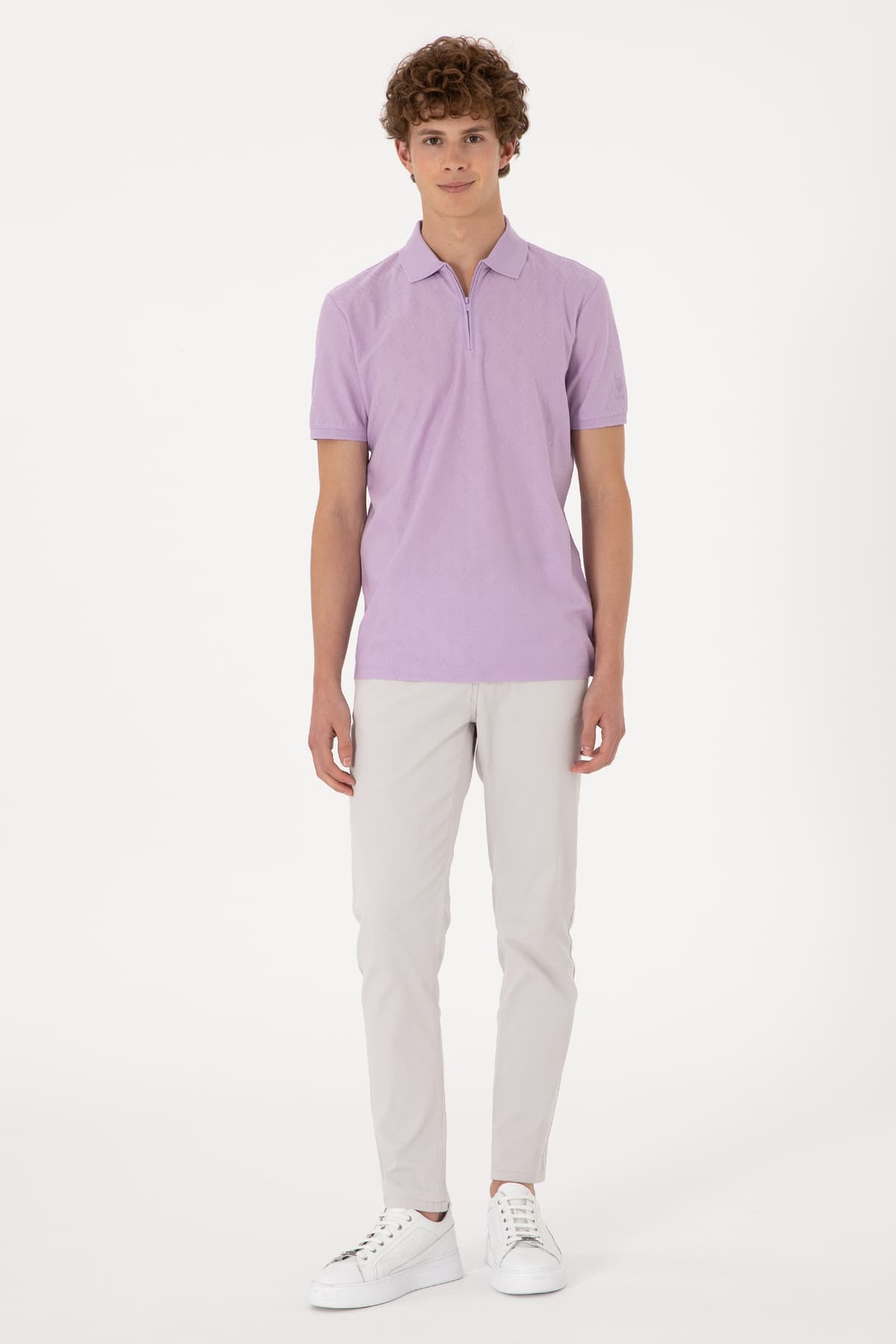 تیشرت مردانه U.S. Polo Assn. فیت معمولی با زیپ بنفش طرحدار مدل 50300832-VR034 تیشرت مردانه U.S. Polo Assn. فیت معمولی با زیپ بنفش طرحدار مدل 50300832-VR034