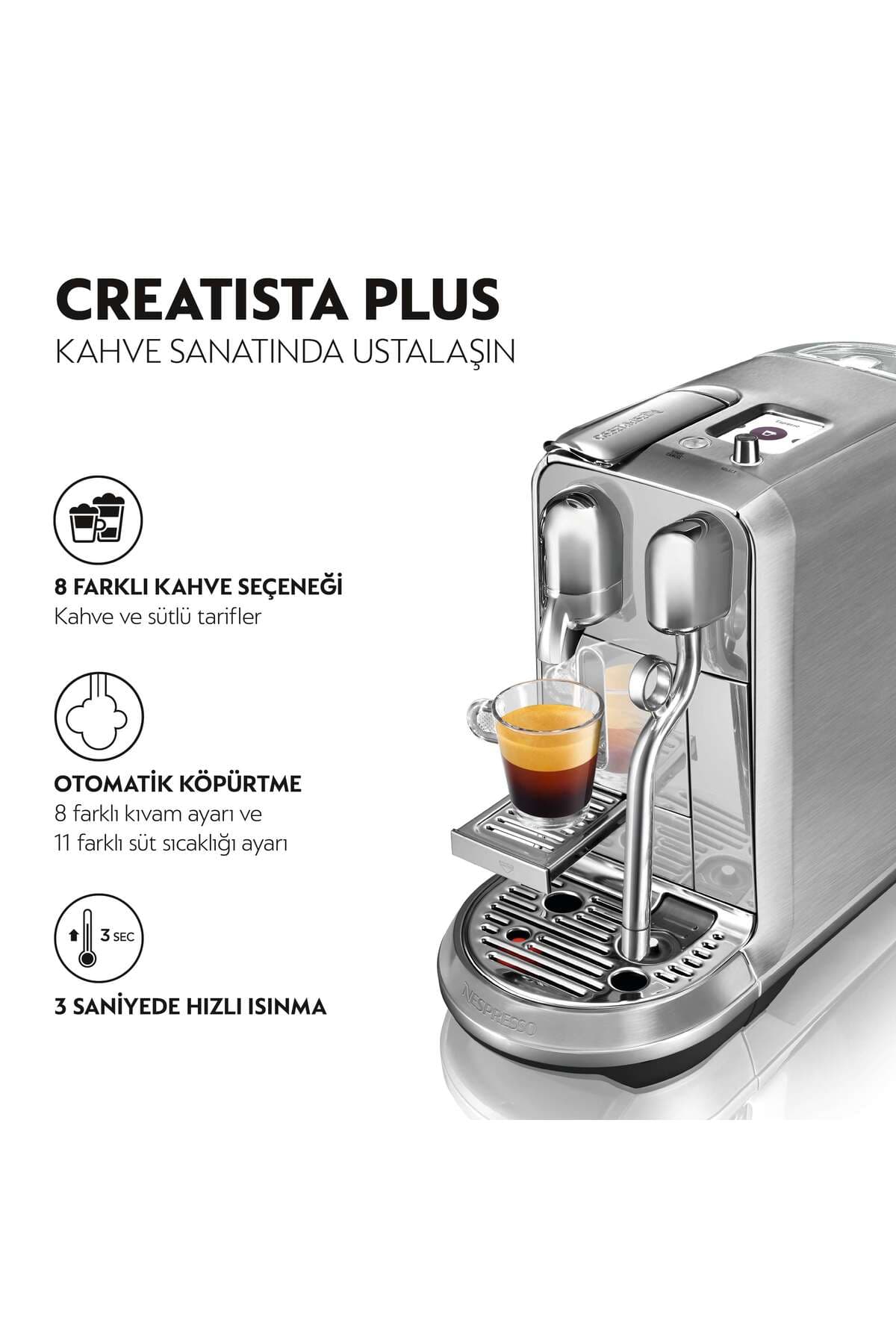 دستگاه قهوهساز Nespresso با سیستم تهیه شیر مدل J520 Creatista Plus دستگاه قهوهساز Nespresso با سیستم تهیه شیر مدل J520 Creatista Plus