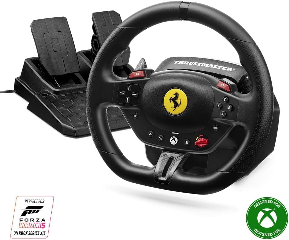فرمان مسابقهای سازگار با PS5، PS4 و PC Thrustmaster مدل T98 Ferrari 296 GTB با پدال مغناطیسی فرمان مسابقهای سازگار با PS5، PS4 و PC Thrustmaster مدل T98 Ferrari 296 GTB با پدال مغناطیسی