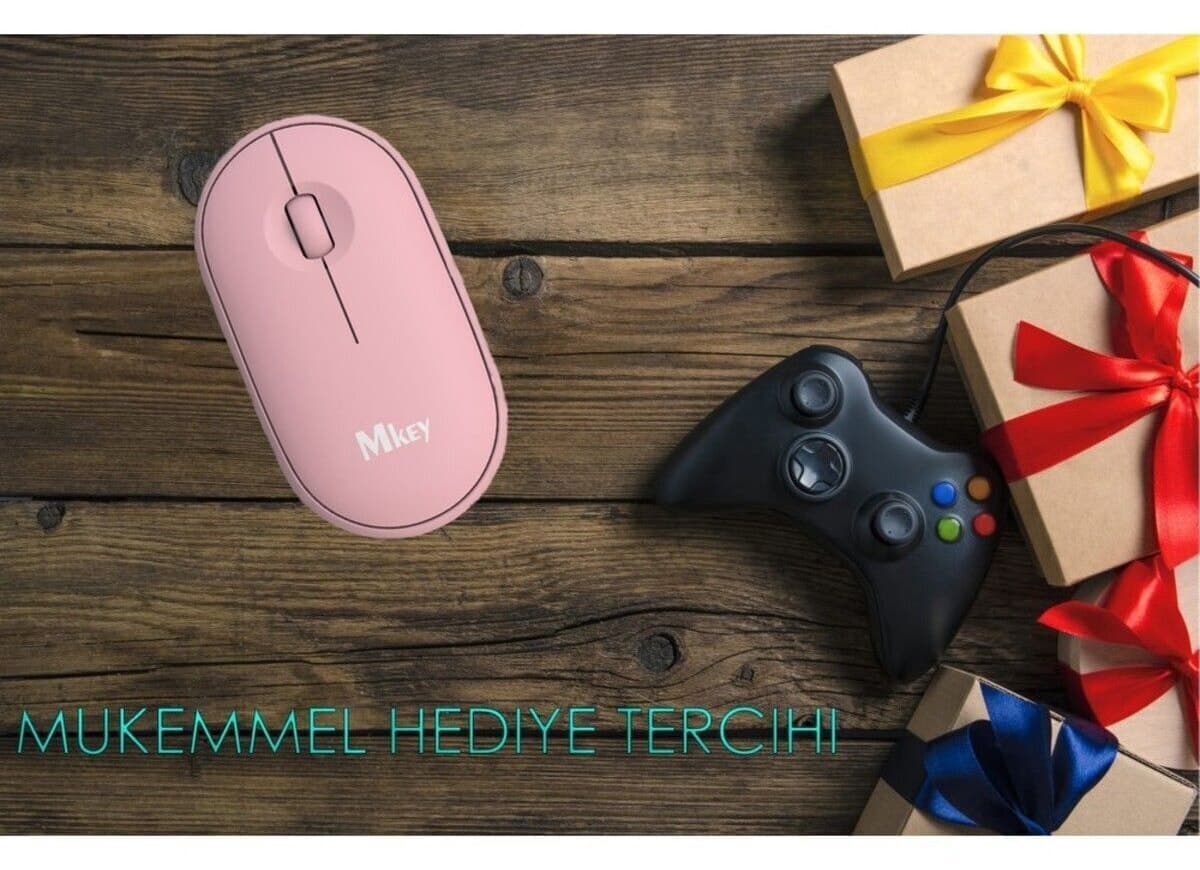 ماوس بیسیم USB دار batcell صورتی مدل MK-116 ماوس بیسیم USB دار batcell صورتی مدل MK-116