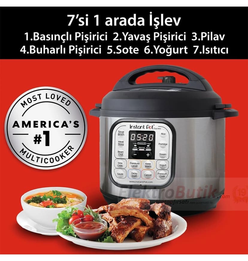 زودپز برقی چندکاره Instant Pot مدل Instant Duo Mini ظرف استیل 3 لیتری زودپز برقی چندکاره Instant Pot مدل Instant Duo Mini ظرف استیل 3 لیتری