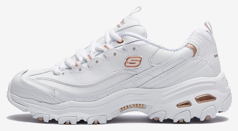 کفش اسنیکرز زنانه Skechers D'lites Biggest Fan سفید/صورتی/طلایی مدل 11931 WTRG کفش اسنیکرز زنانه Skechers D'lites Biggest Fan سفید/صورتی/طلایی مدل 11931 WTRG