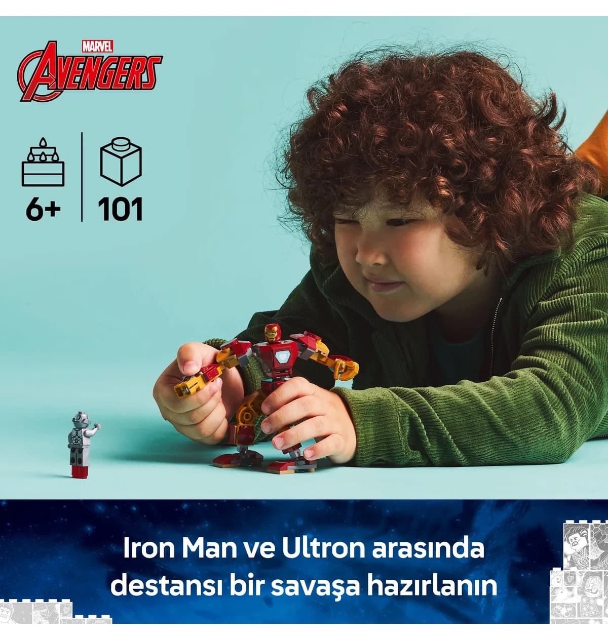 لگو Marvel ربات Iron Man در برابر Ultron برای کودکان مدل 76307، 6+ (101 قطعه) لگو Marvel ربات Iron Man در برابر Ultron برای کودکان مدل 76307، 6+ (101 قطعه)