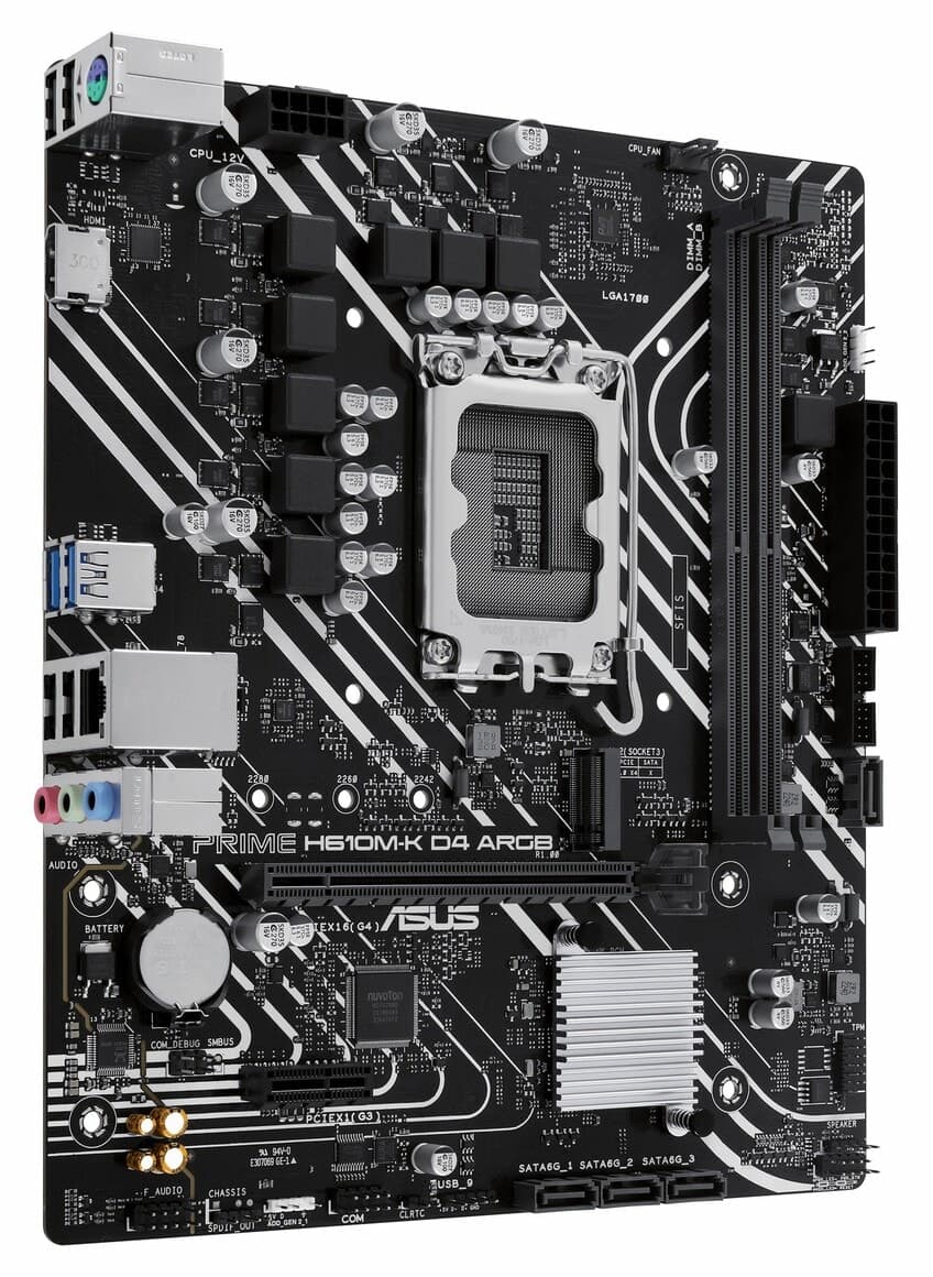 مادربرد ASUS Prime H610M-K D4 ARGB mATX سوکت 1700P مادربرد ASUS Prime H610M-K D4 ARGB mATX سوکت 1700P