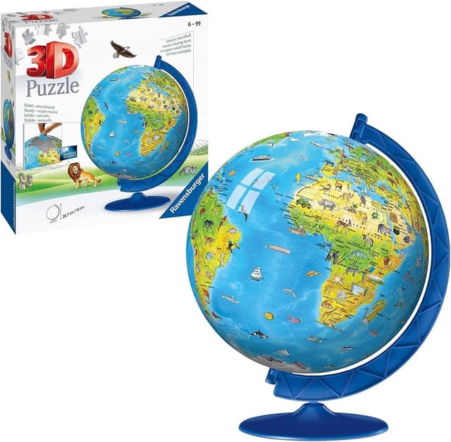 پازل سه بعدی Ravensburger مدل Children'S World Globe 180 تکهای فناوری Easy Click پازل سه بعدی Ravensburger مدل Children'S World Globe 180 تکهای فناوری Easy Click