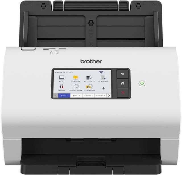 اسکنر اسناد رومیزی Brother بیسیم پرسرعت دورو A4 سفید با صفحهنمایش لمسی 10.9cm مدل ADS 4900W اسکنر اسناد رومیزی Brother بیسیم پرسرعت دورو A4 سفید با صفحهنمایش لمسی 10.9cm مدل ADS 4900W