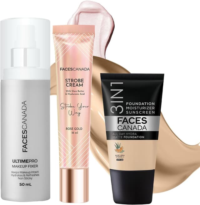 ست آرایشی FACESCANADA Always On Glow با کرم پودر Absolute Ivory 012 ست آرایشی FACESCANADA Always On Glow با کرم پودر Absolute Ivory 012