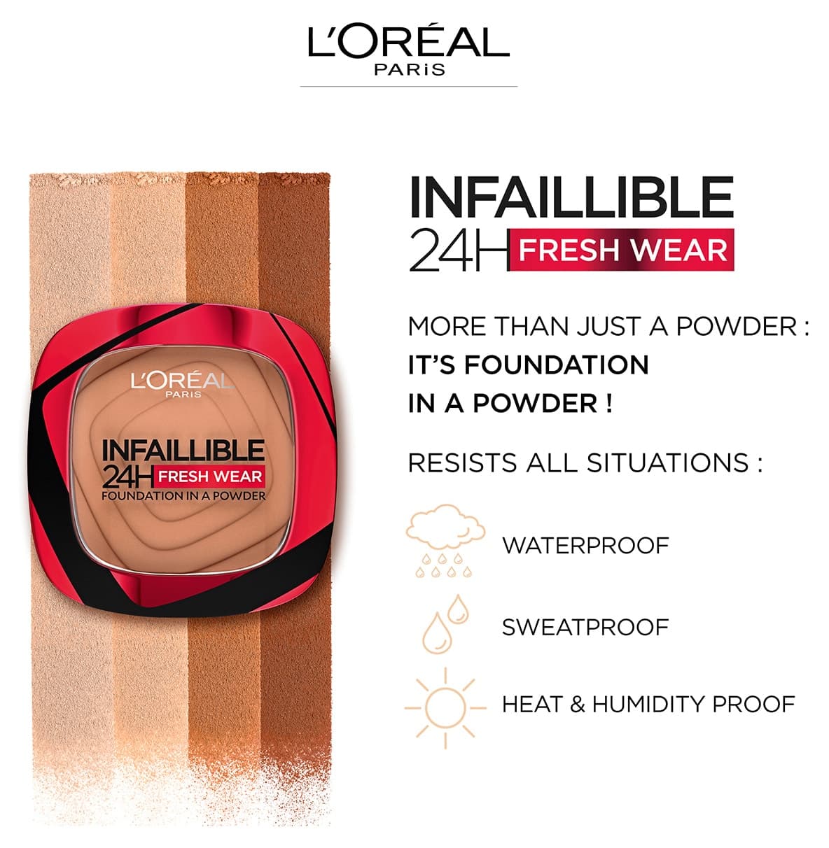 فوندوتن پودری L'Oreal Paris Infaillible 24h Fresh Wear 120 وانیلی فوندوتن پودری L'Oreal Paris Infaillible 24h Fresh Wear 120 وانیلی