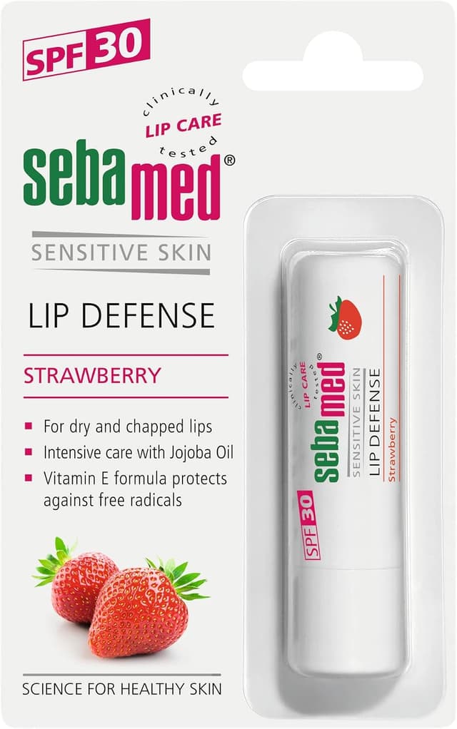 بالم لب Sebamed Lip Defense طعم توت فرنگی SPF 30 4.8g بالم لب Sebamed Lip Defense طعم توت فرنگی SPF 30 4.8g