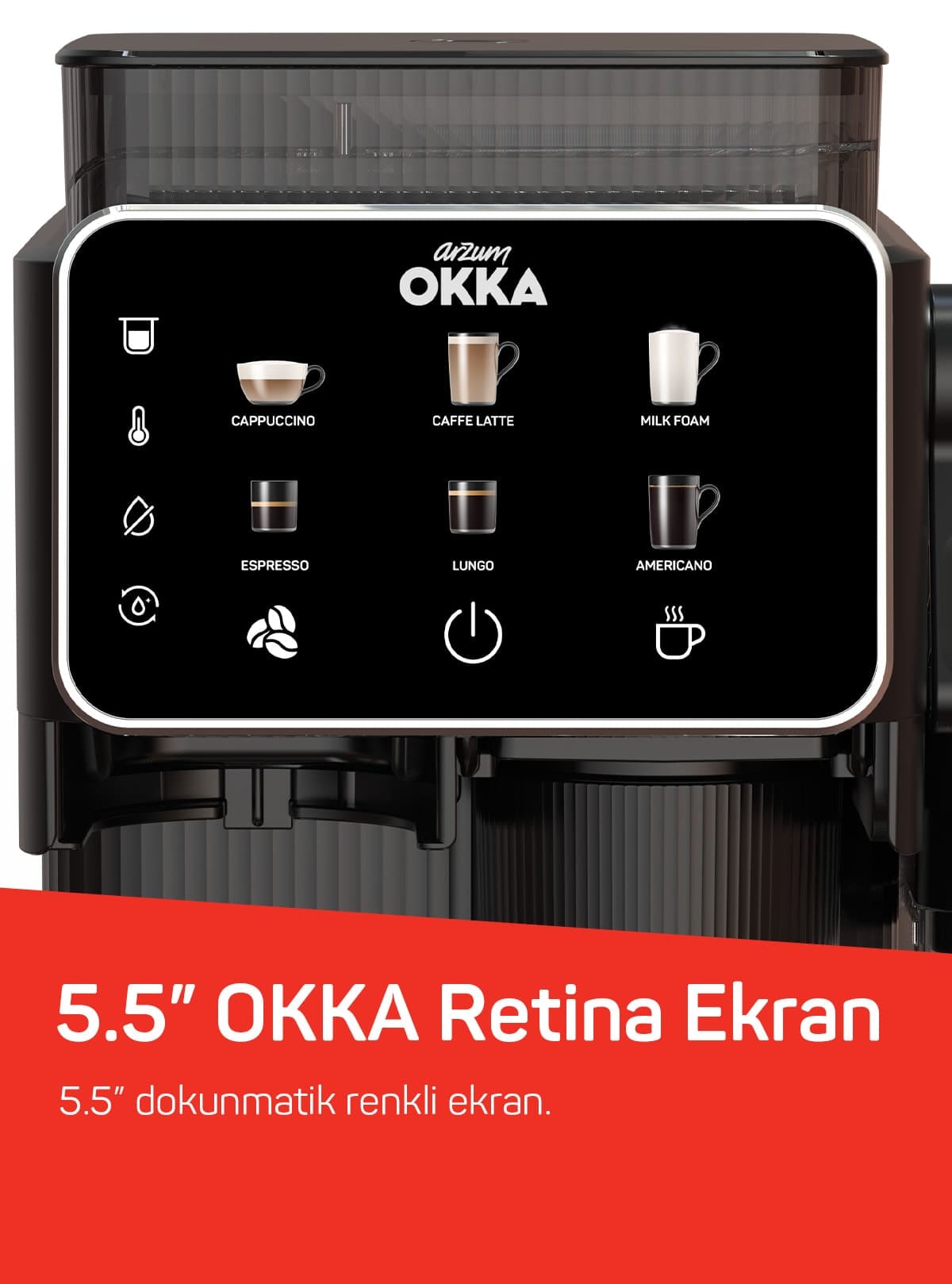 دستگاه اسپرسوساز Arzum مدل OK0047 Okka Barista Compact با مخزن شیر کروم دستگاه اسپرسوساز Arzum مدل OK0047 Okka Barista Compact با مخزن شیر کروم