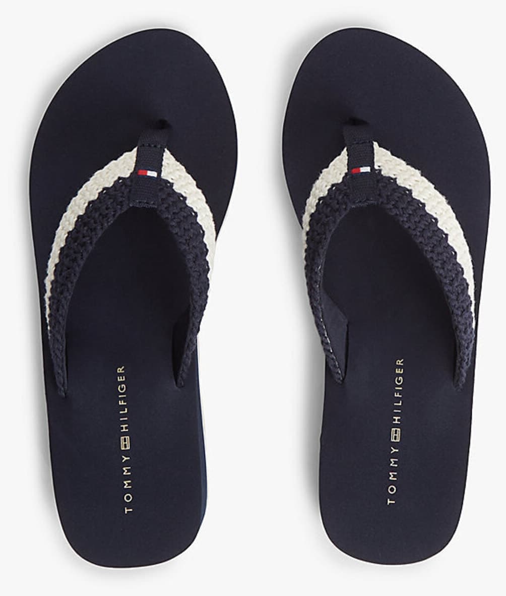 صندل زنانه Tommy Hilfiger تابستانی پاشنه گوهای مدل Scandi صندل زنانه Tommy Hilfiger تابستانی پاشنه گوهای مدل Scandi