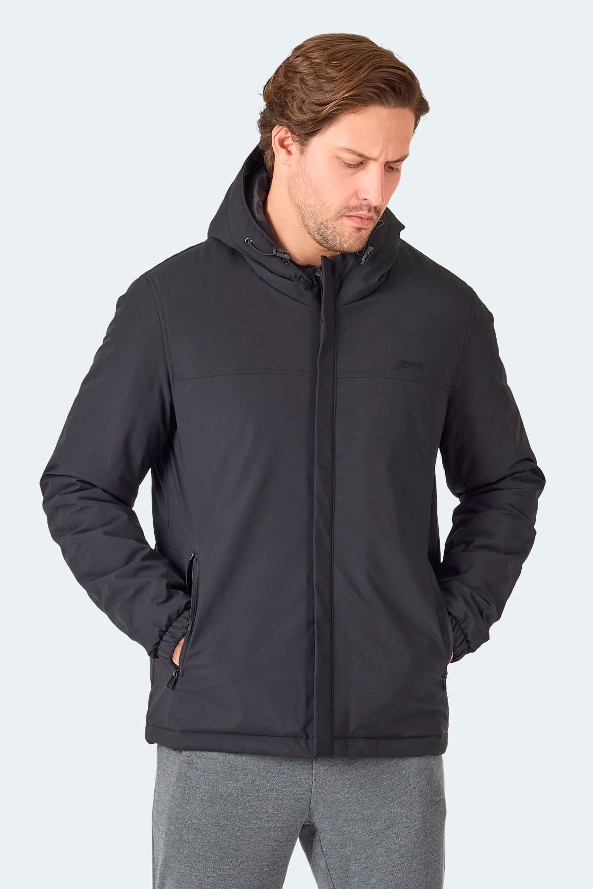 مونت و کت مردانه Slazenger کلاهدار زیپدار مشکی مدل HERNIS مونت و کت مردانه Slazenger کلاهدار زیپدار مشکی مدل HERNIS