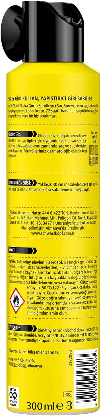 اسپری حالتدهنده موی got2b مدل Glued Ultra Güçlü 300mL اسپری حالتدهنده موی got2b مدل Glued Ultra Güçlü 300mL