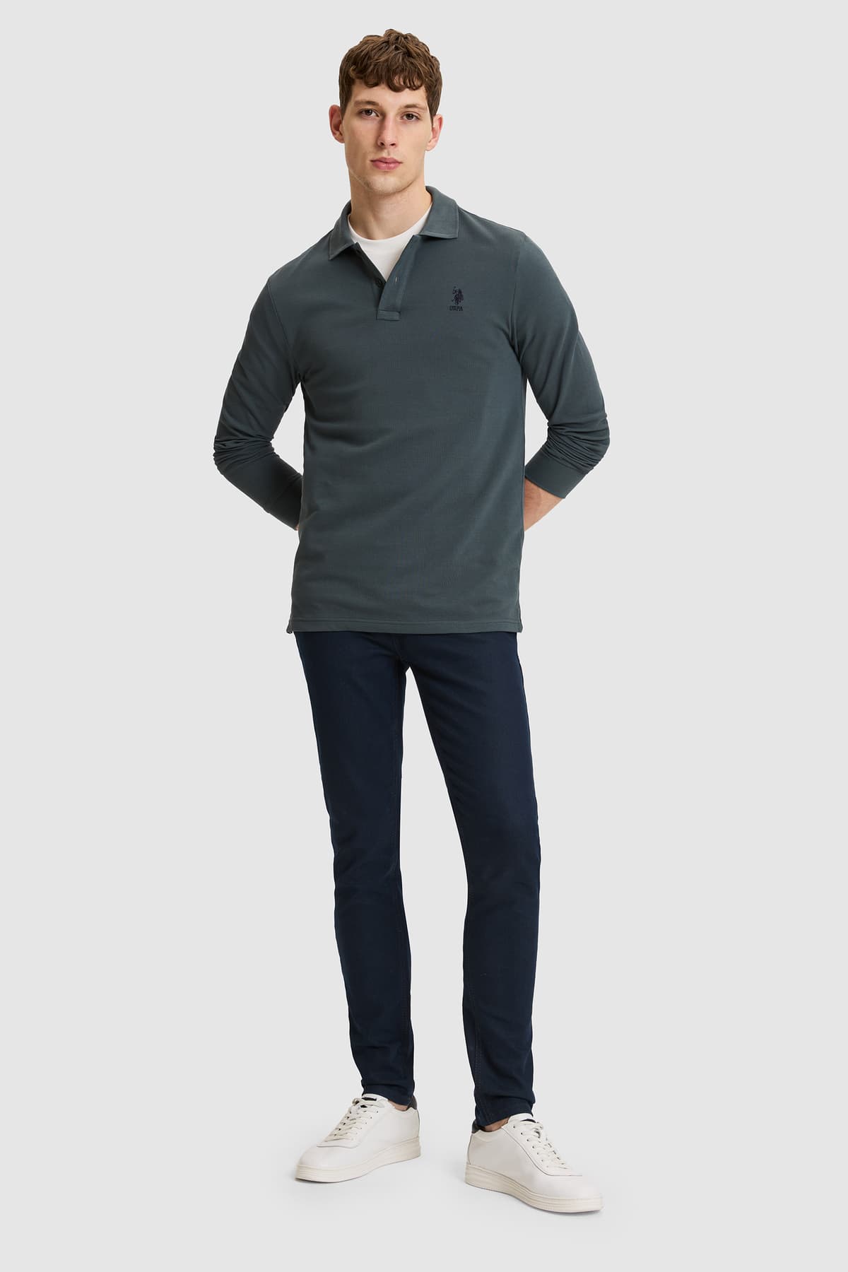 سوئیشرت مردانه U.S. Polo Assn. خاکستری یقه پولو فیت معمولی نخی %100 مدل 50329450-VR076 سوئیشرت مردانه U.S. Polo Assn. خاکستری یقه پولو فیت معمولی نخی %100 مدل 50329450-VR076