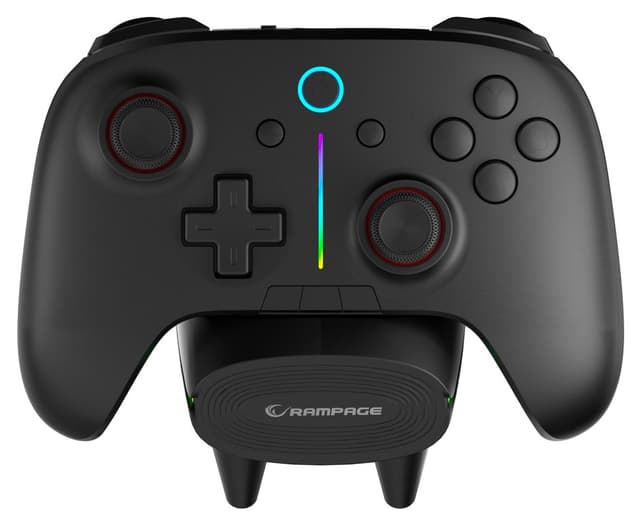 گیمپد Rampage RGB مشکی با ایستگاه شارژ BT 2.4GHz برای PC مدل Hydra Pro گیمپد Rampage RGB مشکی با ایستگاه شارژ BT 2.4GHz برای PC مدل Hydra Pro