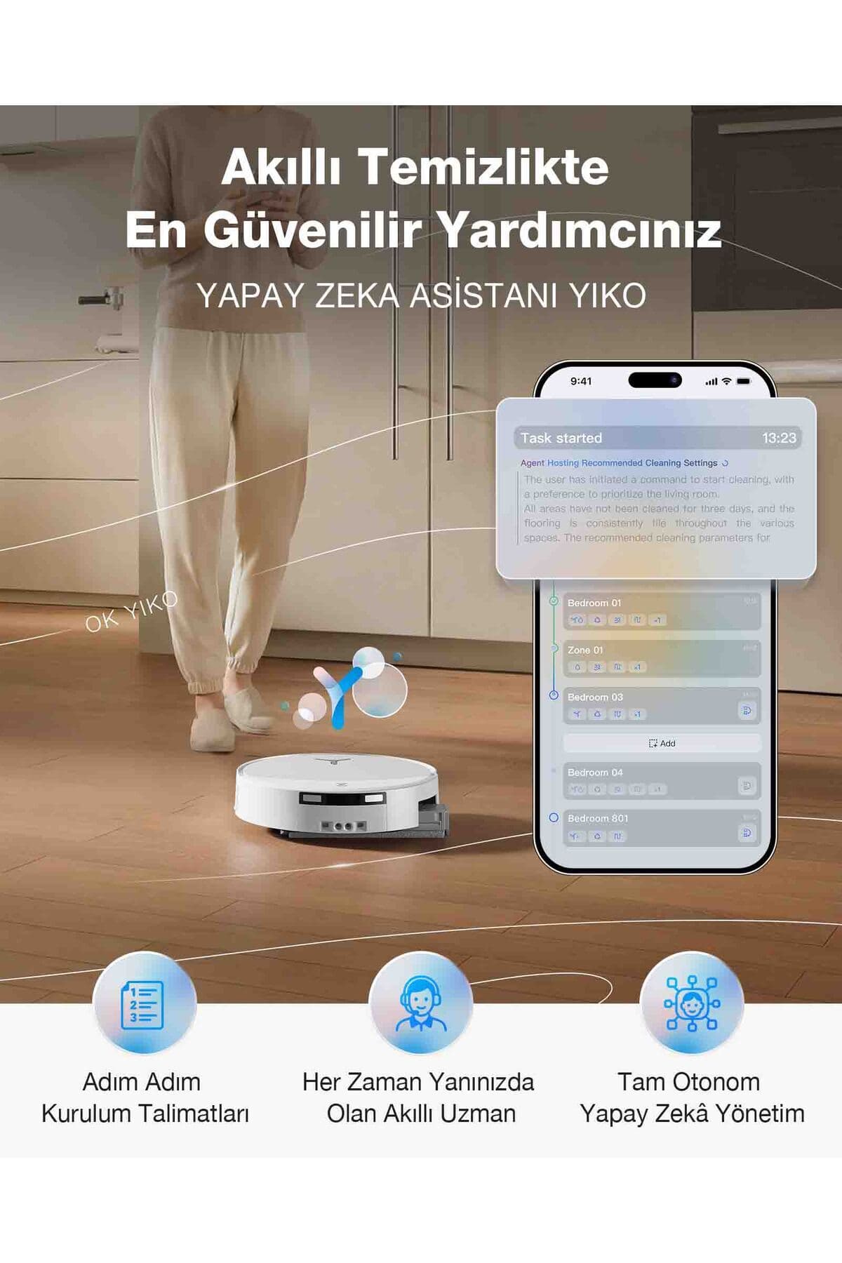 جاروبرقی و تیکش رباتیک Ecovacs DEEBOT T90 Omni با مکش 30.000 Pa و شستوشوی خودکار تی 75*C جاروبرقی و تیکش رباتیک Ecovacs DEEBOT T90 Omni با مکش 30.000 Pa و شستوشوی خودکار تی 75*C