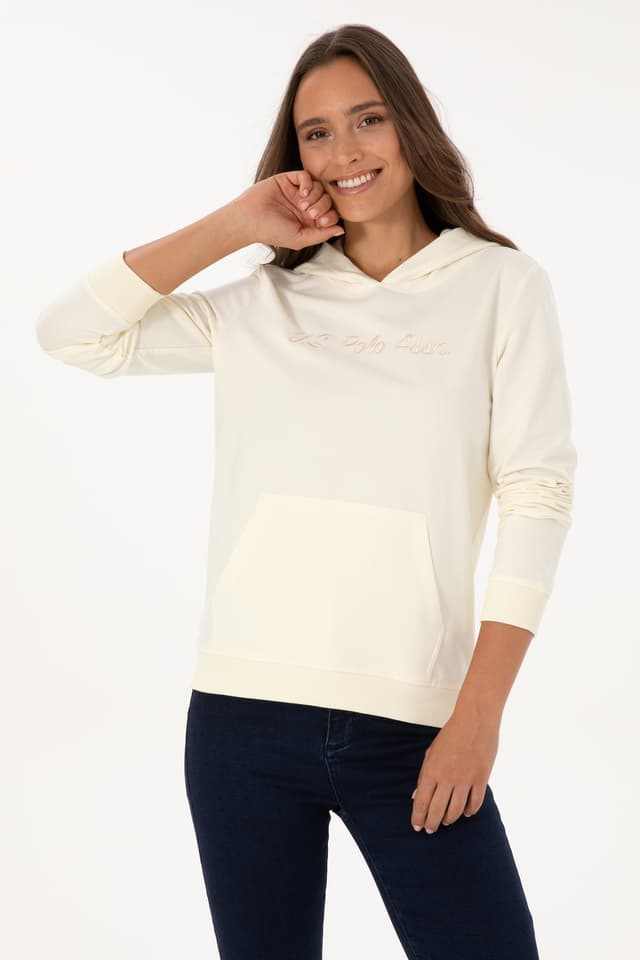 سوئیشرت زنانه U.S. Polo Assn. کاپوتدار کرم مدل 50313559-VR256 سوئیشرت زنانه U.S. Polo Assn. کاپوتدار کرم مدل 50313559-VR256