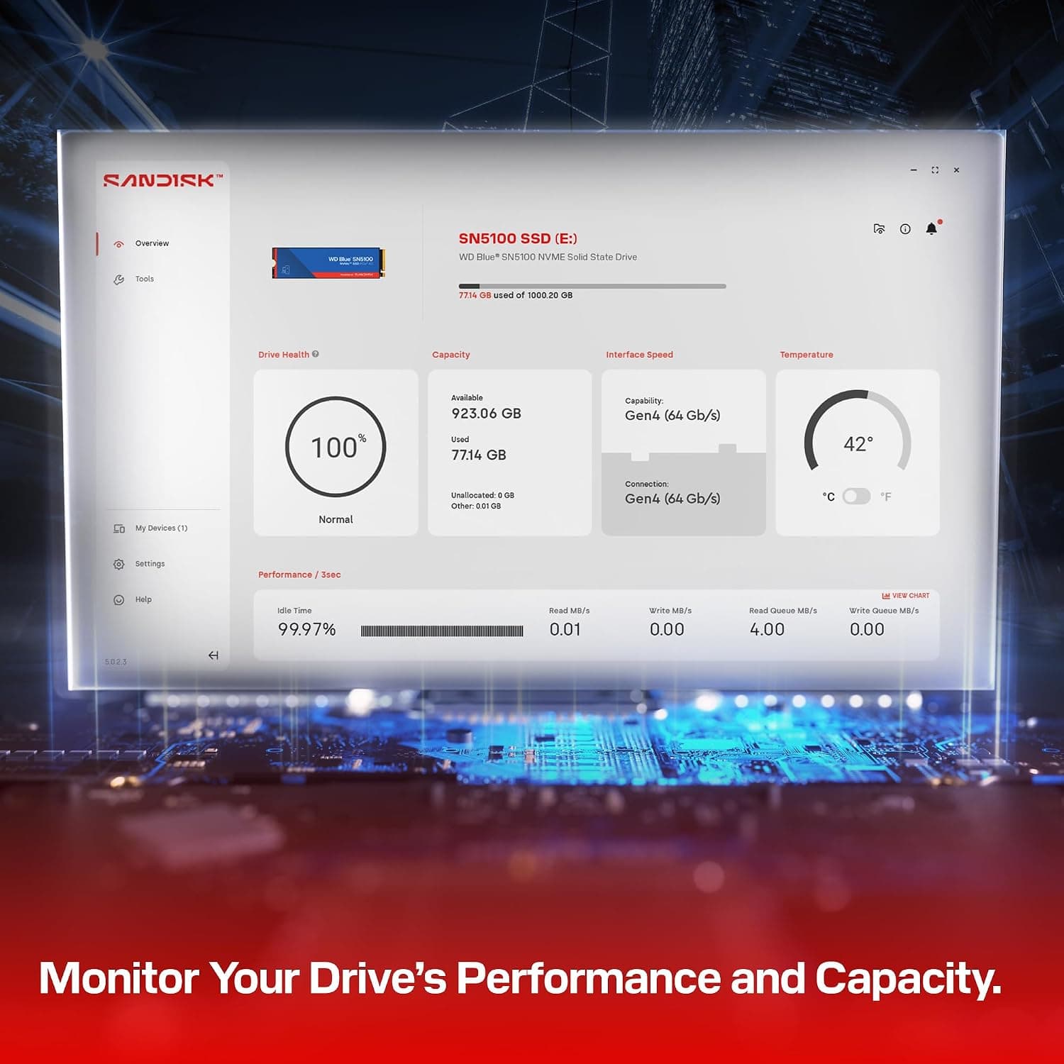 حافظه SSD داخلی SanDisk مدل WD Blue SN5100 NVME™ 1TB M.2 2280 حافظه SSD داخلی SanDisk مدل WD Blue SN5100 NVME™ 1TB M.2 2280