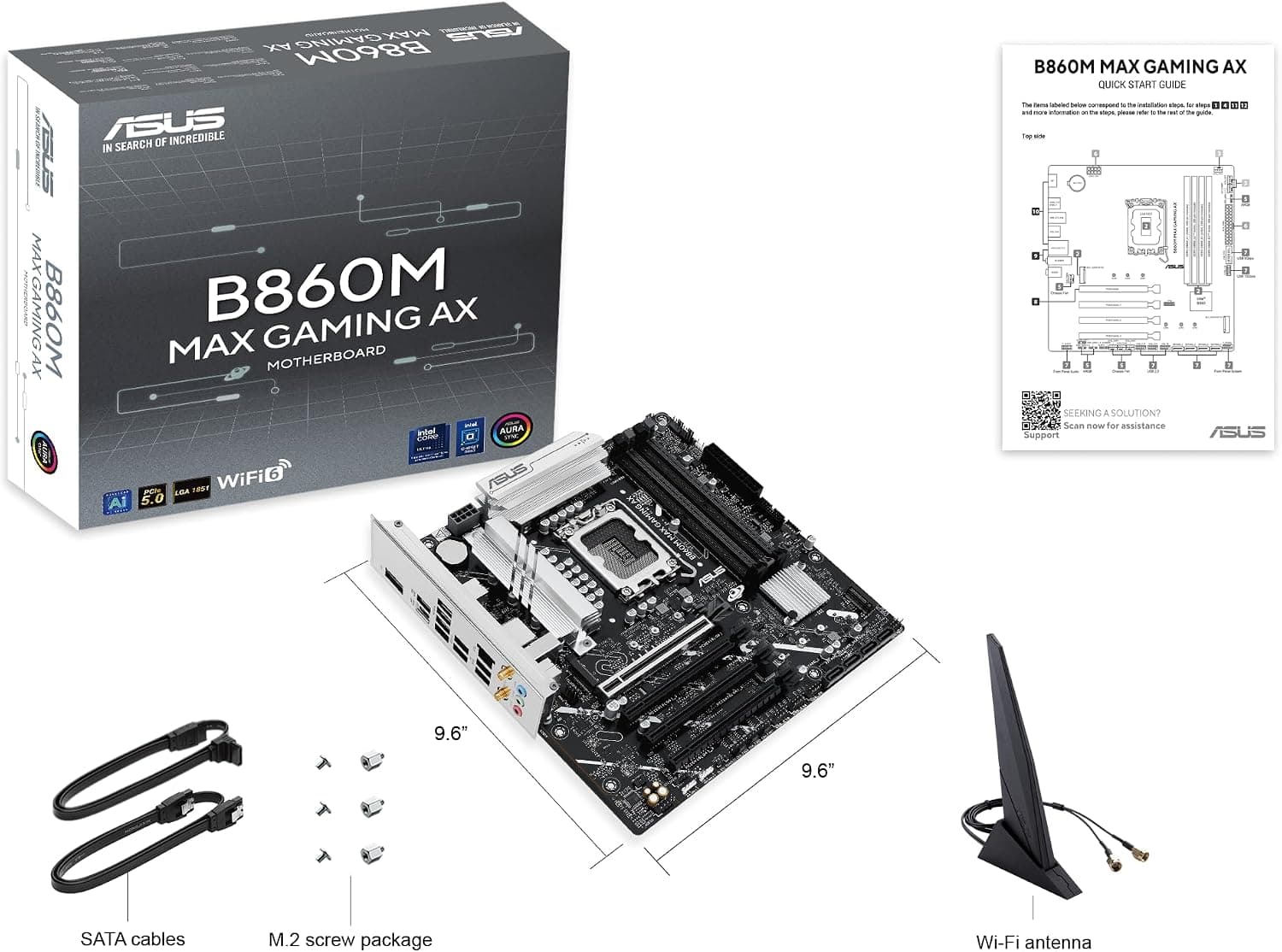 مادربرد ASUS Micro-ATX با چیپست Intel B860 سوکت LGA 1851 مدل B860M MAX GAMING AX مادربرد ASUS Micro-ATX با چیپست Intel B860 سوکت LGA 1851 مدل B860M MAX GAMING AX