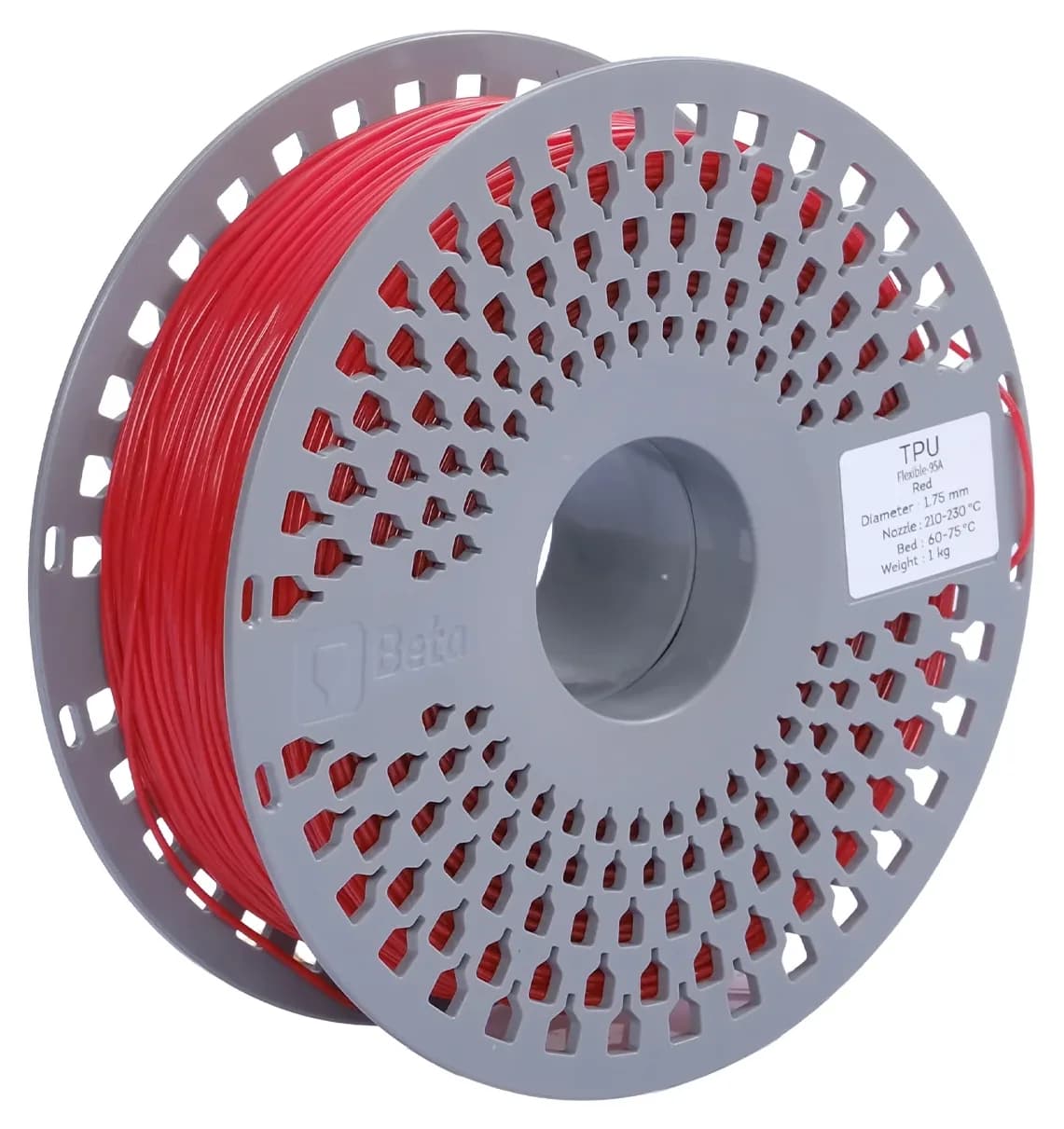 فیلامنت Beta Filament قرمز TPU 95A 1KG فیلامنت Beta Filament قرمز TPU 95A 1KG