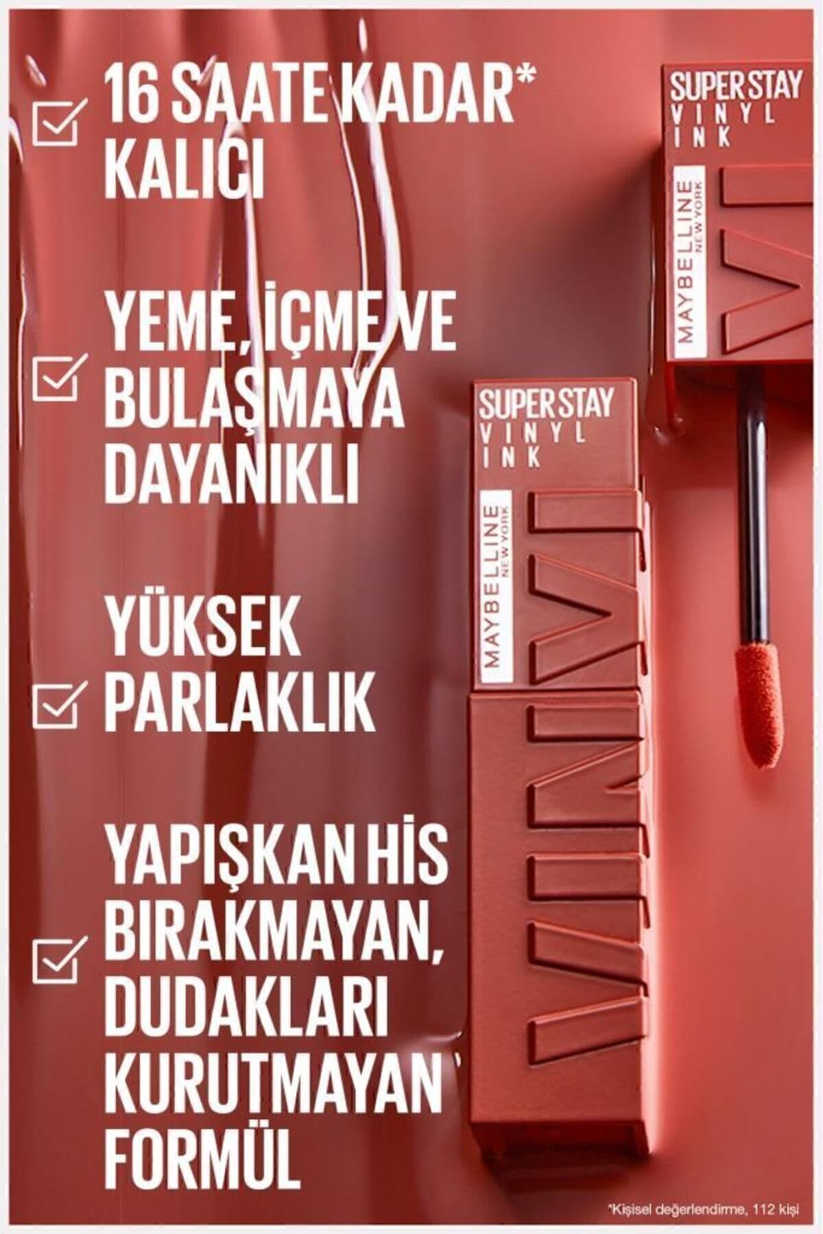 رژ لب مایع Maybelline New York Super Stay Vinyl Ink ماندگار براق مدل 120 Punchy رژ لب مایع Maybelline New York Super Stay Vinyl Ink ماندگار براق مدل 120 Punchy