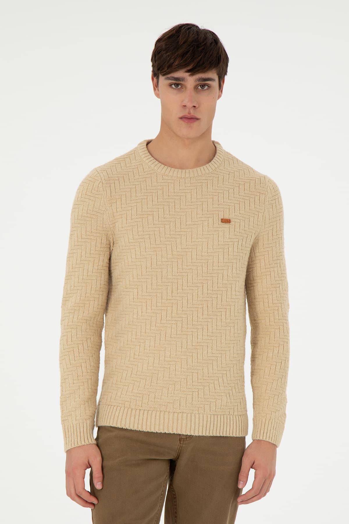 پلیور مردانه U.S. Polo Assn. فیت اسلیم یقه گرد رنگ شنی مدل 50297050-VR085 پلیور مردانه U.S. Polo Assn. فیت اسلیم یقه گرد رنگ شنی مدل 50297050-VR085
